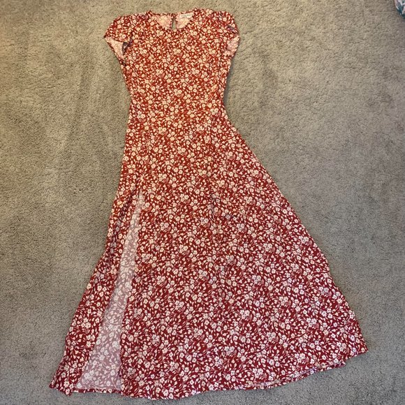 Reformation Red Floral Midi Dress - Picture 11 of 12